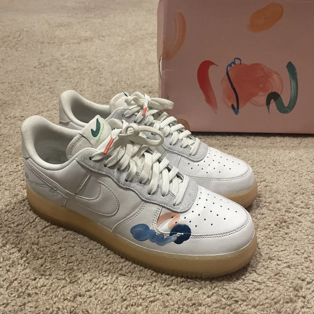 Mayumi Yamase x Nike Air Force 1 Flyleather Earth Day 2021 DB3598-100 Size 10.5 - Picture 1 of 9